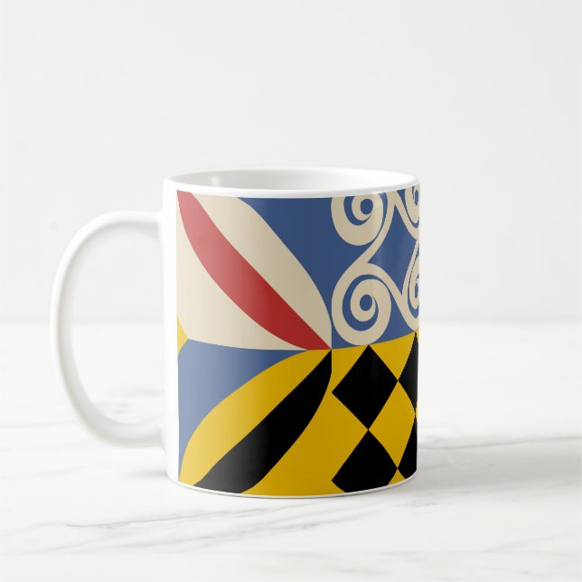 Caneca De Café Formas geométricas retrô: azulejos Azulejos. (Esquerda)