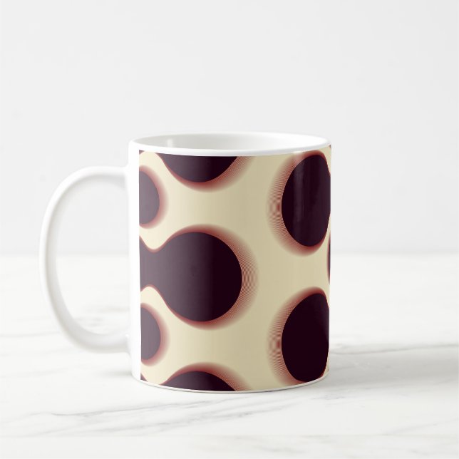 Caneca De Café Formas globulares espinhosas, padrão de tons casta (Esquerda)