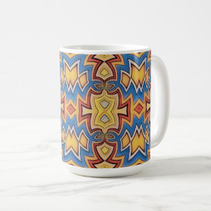 Caneca De Café Formas Inspiradas Azul, Amarelo e Laranja Sudoeste