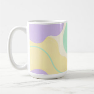 Caneca De Café Formas Orgânicas Abstratas de Bolhas Pastel