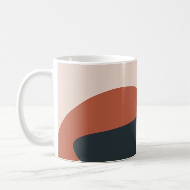 Caneca De Café Formas Orgânicas Tons Quentes Modernos     (Esquerda)