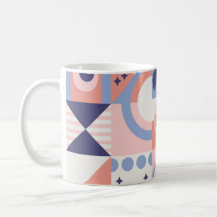 Caneca De Café Formas Quadradas: Abstrato Geométrico Mosaico Geom