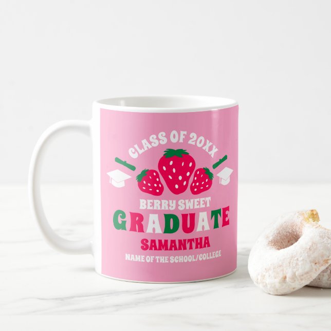 Caneca De Café Formatação de Strawberry Berry Sweet (Com Donut)