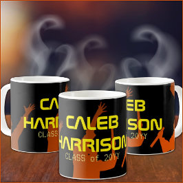 Caneca De Café Formatação Tecnológica Moderna Negra Sleek