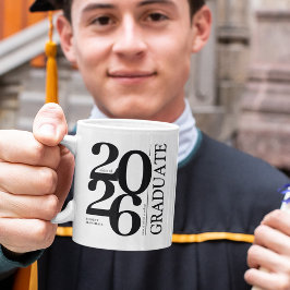 Caneca De Café Formatura 2024 Preto Moderno Graduação