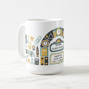Caneca De Café Formatura Arco Geométrico Retrô Personalizado