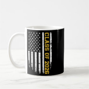 Caneca De Café Formatura da Turma de 2026 Bandeira Vintage EUA