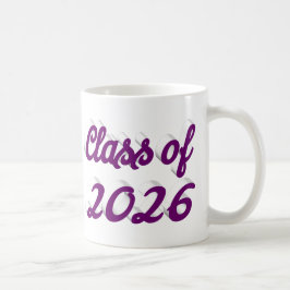 Caneca De Café Formatura da turma de 2026 em letra cursiva roxa