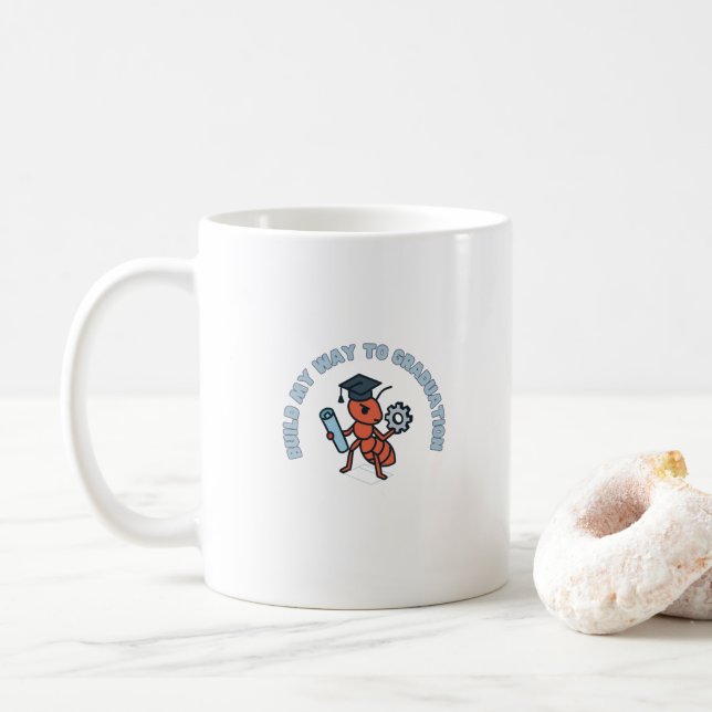Caneca De Café Formatura de Engenharia Formiga Engraçada (Com Donut)