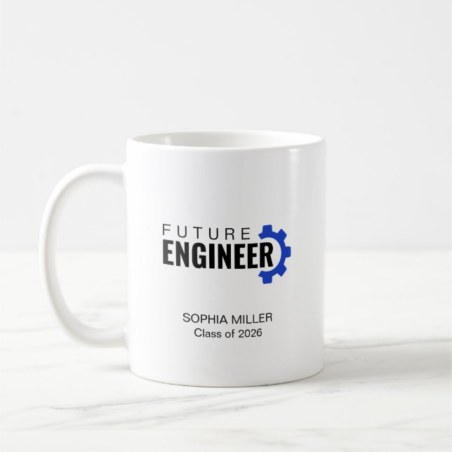 Caneca De Café Formatura de Engenheiro Futuro Personalizada (Esquerda)