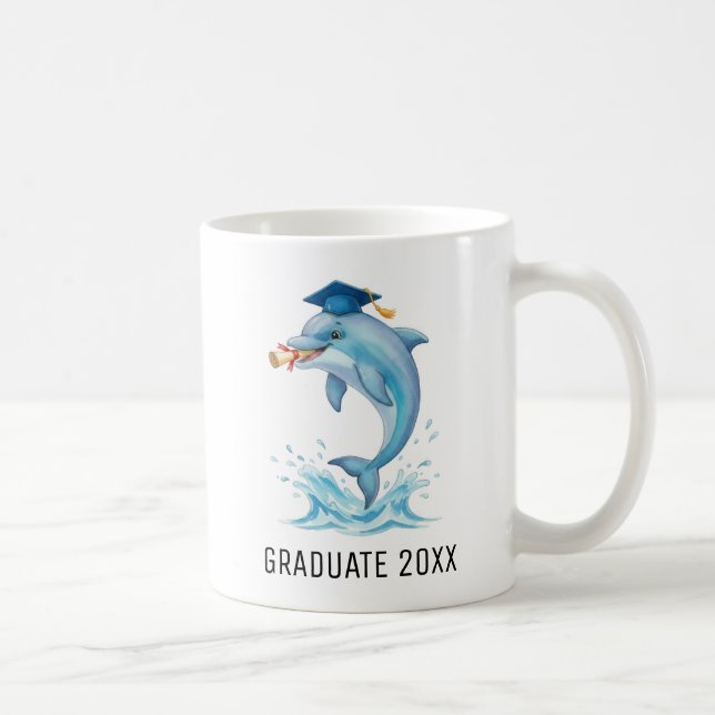 Caneca De Café Formatura de Golfinho Personalizada (Direita)