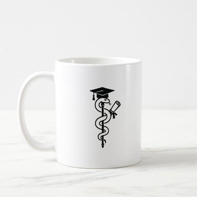 Caneca De Café Formatura Médica Cobra Engraçada (Esquerda)