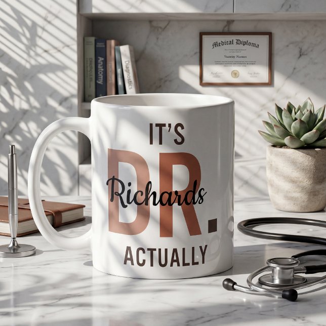 Caneca De Café Formatura Médica Engraçada de Médico Personalizado (Criador carregado)