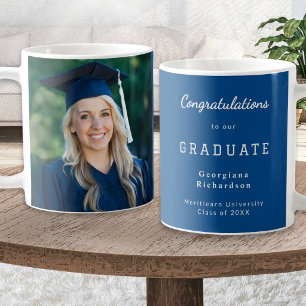 Caneca De Café Formatura Parabéns Graduado Foto Azul
