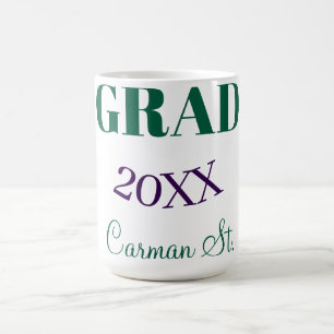 Caneca De Café formatura parabéns verde roxo negrito ano 20XX gra