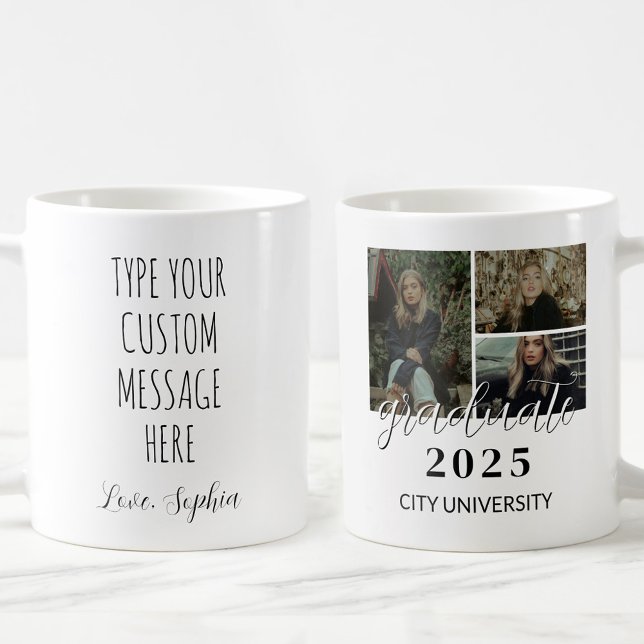 Caneca De Café Formatura Personalizada com 3 Fotos (Criador carregado)