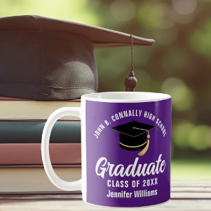Caneca De Café Formatura Personalizada Roxo Branco