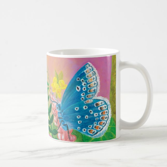 Caneca De Café Formiga, caracol e borboleta azul de Chapman (Direita)