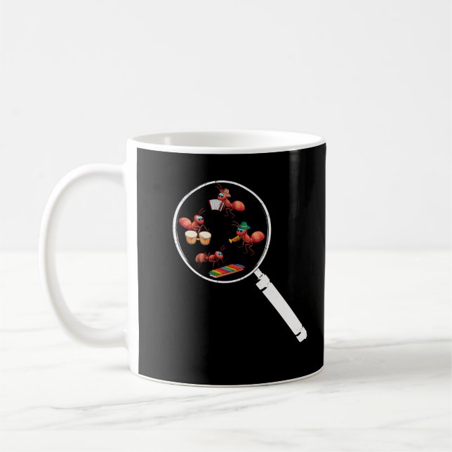 Caneca De Café Formigas Tocando Música Ant Lover Insetos Engraçad (Esquerda)