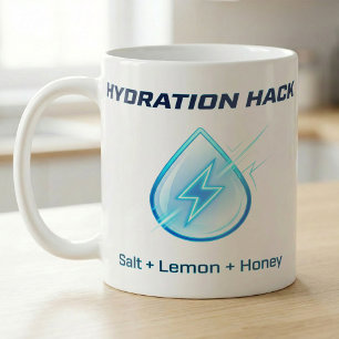 Caneca De Café Fórmula de Limão Sal Mel Hidratação Hack