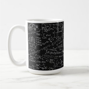 Caneca De Café Fórmula Matemática Preta E Branca