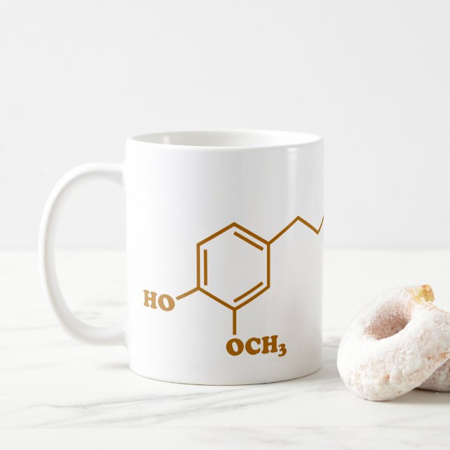 Caneca De Café Fórmula química da molécula de Gingerol do (Com Donut)