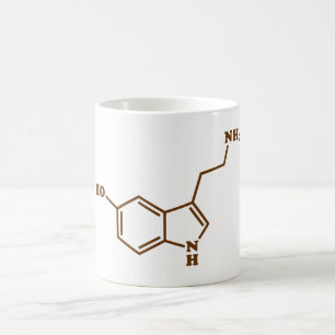 Caneca De Café Fórmula química molecular da serotonina