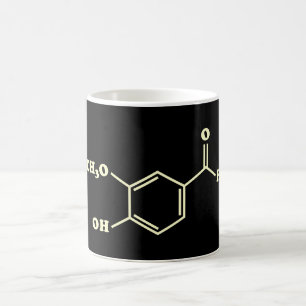 Caneca De Café Fórmula Química Molecular Vanilla Vanillin
