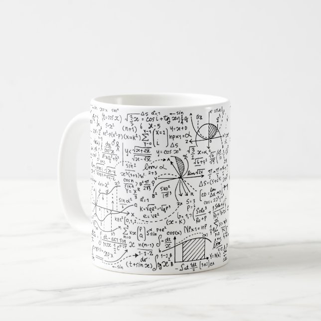 Caneca De Café Fórmulas de Matemática (Frente Esquerda)
