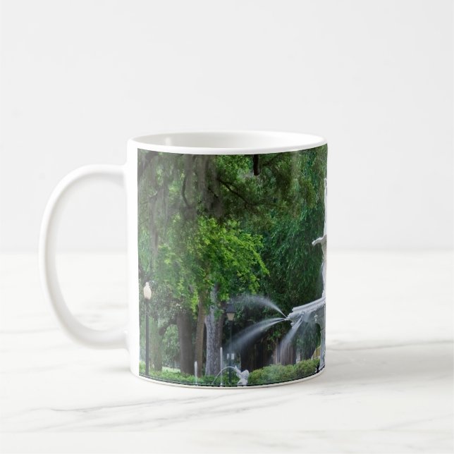 Caneca De Café Forsyth Park Fountain em Savannah, GA (Esquerda)