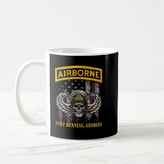 Caneca De Café Fort Benning GA Airborne Div Veter (Esquerda)