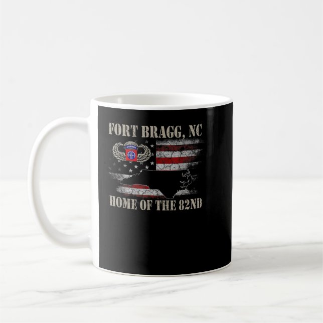 Caneca De Café Fort Bragg NC Home Do 82º Acondicionador De Camisa (Esquerda)