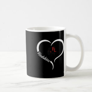 Caneca De Café Fort Loramie Redskins Logotipo Half Heart Slogan H