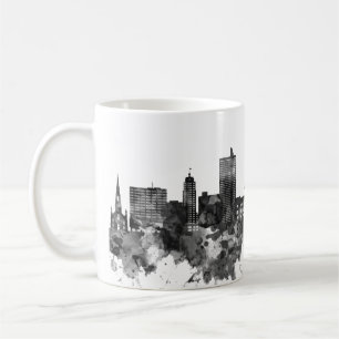 Caneca De Café Fort Wayne Indiana Skyline BW