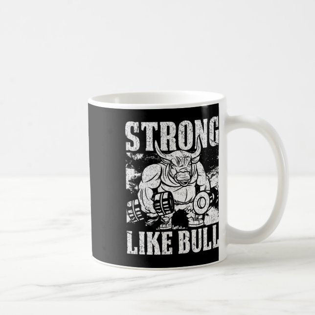 Caneca De Café Forte Como Um Bodybuilding Touro (Direita)