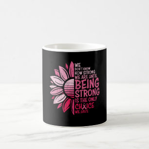 Caneca De Café Forte consciência do Cancer de mama Girassol