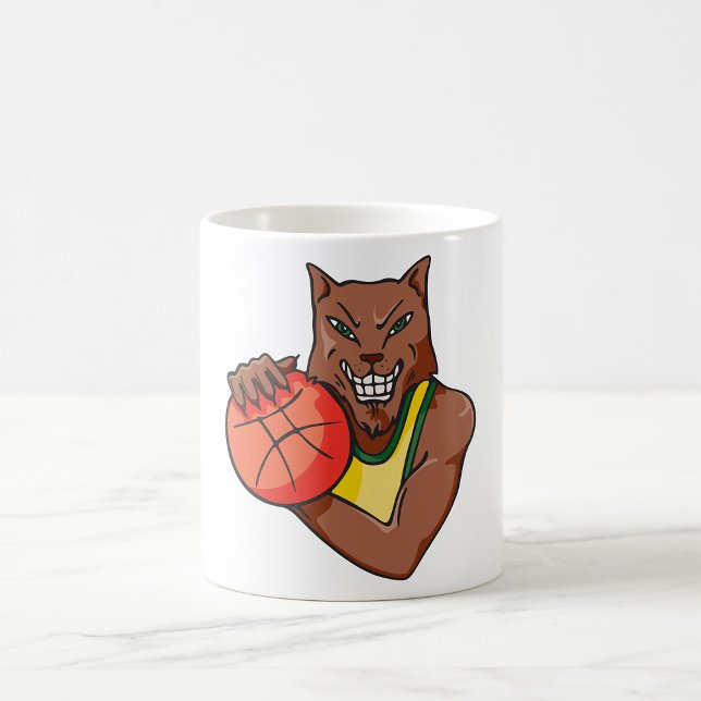Caneca De Café Forte Mascote de Basquete Wildcat (Criador carregado)