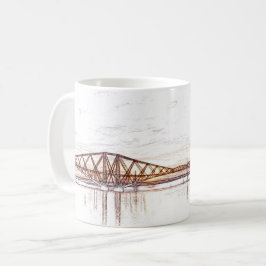 Caneca De Café Forth Bridge Scotland Minimalist Sketch