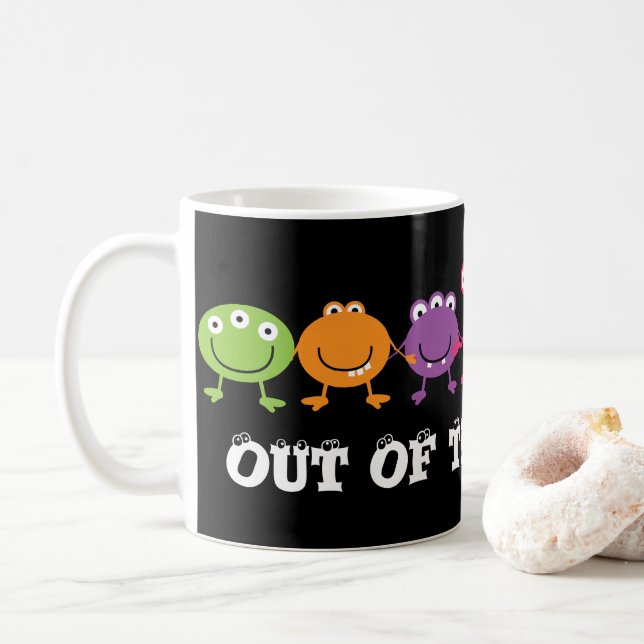Caneca De Café Fosco de Aliens coxos (Com Donut)