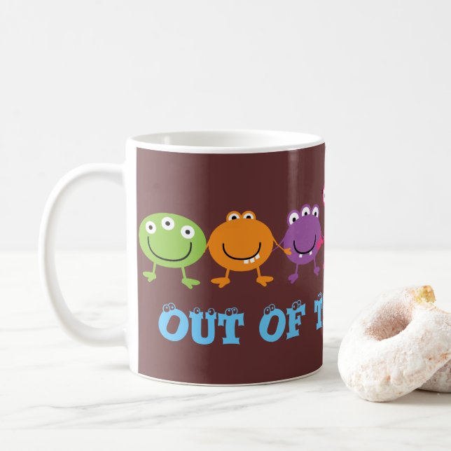 Caneca De Café Fosco de Aliens coxos (Com Donut)