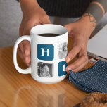 Caneca De Café Foto Azul de Colagem Moderna Melhor Hubby Nunca Pr<br><div class="desc">O "Modern Collage Photo Best Hubby Ever Gift" é um presente personalizado de fotos que mostra uma coleção de fotos com os melhores momentos compartilhados entre você e seu amado marido. Esta versão em particular apresenta um tema azul, fazer e adição contemporânea a qualquer decoração.Este presente é perfeito para ocasiões...</div>