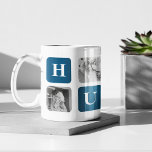 Caneca De Café Foto Azul de Colagem Moderna Melhor Hubby Nunca Pr<br><div class="desc">O "Modern Collage Photo Best Hubby Ever Gift" é um presente personalizado de fotos que mostra uma coleção de fotos com os melhores momentos compartilhados entre você e seu amado marido. Esta versão em particular apresenta um tema azul, fazer e adição contemporânea a qualquer decoração.Este presente é perfeito para ocasiões...</div>