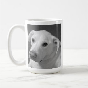 Caneca De Café Foto branca e negra de um lindo cão com alma