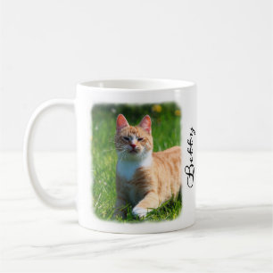 Caneca De Café Foto Cat com Nome Personalizado e Cotação de Bor