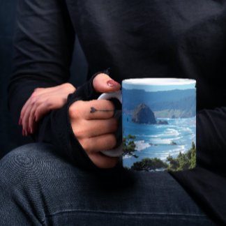 Caneca De Café Foto Cena de Oregon Seascape