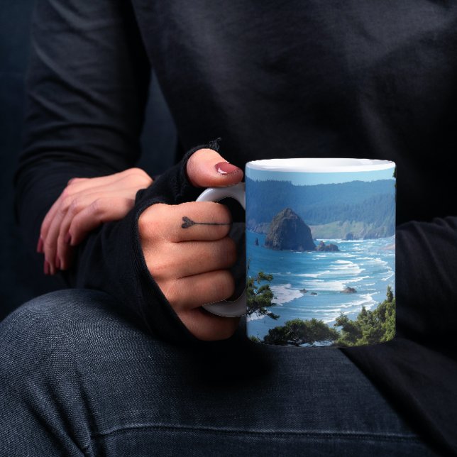 Caneca De Café Foto Cena de Oregon Seascape (In Situ Held)