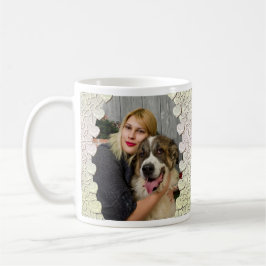 Caneca De Café Foto com Brilho Personalizada com Coração Decorati