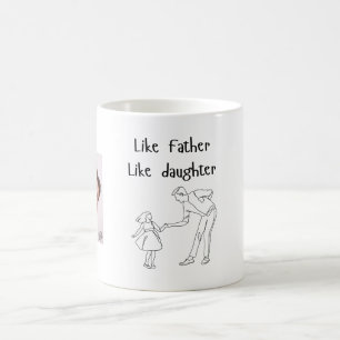 Caneca De Café Foto Como Pai Como Filha/Filho