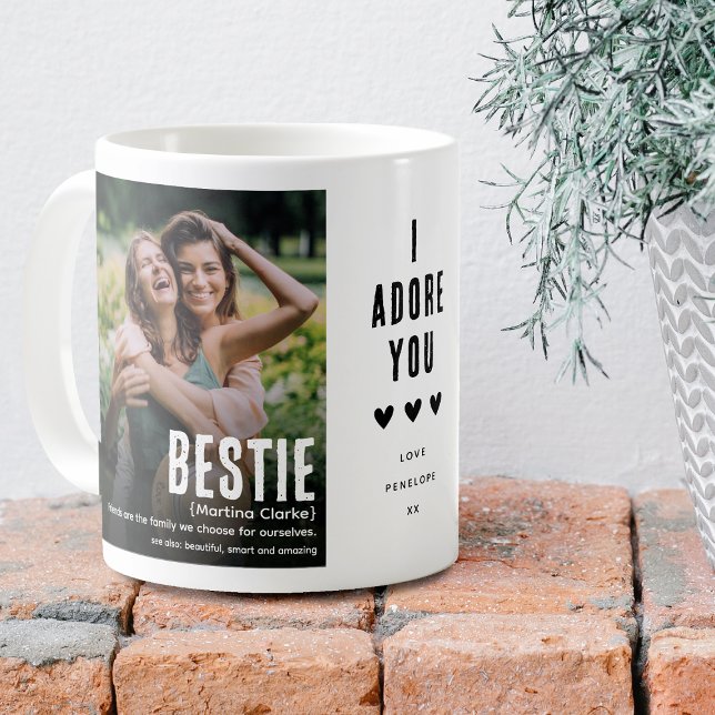 Caneca De Café Foto Cute BESTIE Definição 2 Engraçado (Criador carregado)