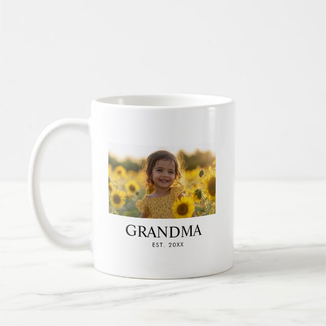 Caneca De Café Foto da Avó Elegante (Esquerda)